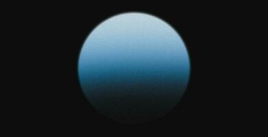 Glowing blue gradient sphere on black background, moon rise abstract grainy noise texture effect poster design photo