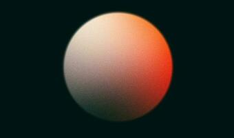 Color gradient circle grainy black background, red orange gray white sphere noise texture abstract poster banner design photo