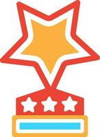 Stars decorated award in flat style. vector
