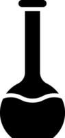 black and white Chemical Flask Icon In Flat Style. vector