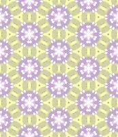 Purple Abstract Flower Folk Ethnic Pattern on Yellow Background photo