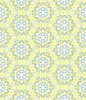 White Blue Abstract Star Folk Ethnic Pattern on Yellow Background photo