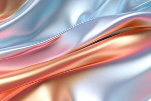 Abstract fluid holographic pastel curved wave in motion colorful background, Gradient design. photo