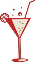 Icon of cocktail in red color. vector