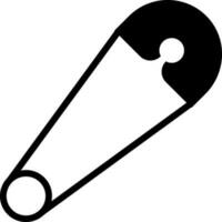 Safety pin icon in black color. vector