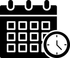 Glyph calendar time icon or symbol. vector