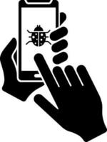 Data hacking from smartphone icon. vector