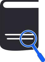 Book with Magnifying Glass. vector