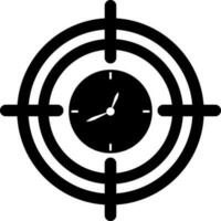 Target time icon or symbol in Black and White color. vector