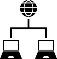 Internet connected laptops icon. vector