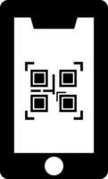 Vector illustration of QR Code Scanner on Smartphone Screen icon.