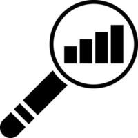 Analytics search icon in Black and White color. vector