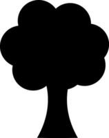 Black tree on white background. vector