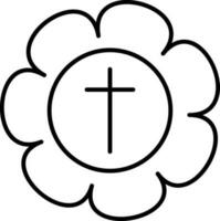 Flat illustration of Christian Cross. vector