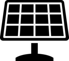 Solar panel icon in Black and White color. vector