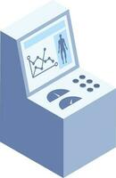 Isometric body scanner monitor machine icon. vector