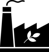 Biomass power plant glyph icon. vector