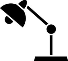 Isolated table lamp icon in black color. vector