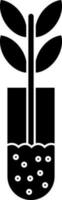 Glyph sign or symbol of eco test tube. vector