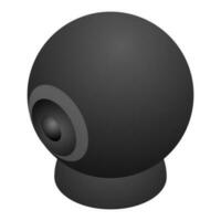 Isometric web camera icon in black color. vector