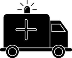 Illustration of Black and White ambulance icon or symbol. vector