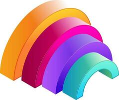 3D colorful Infographic element or graph with four 4 steps. vector