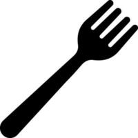 aislado tenedor cuchara icono en negro color. vector