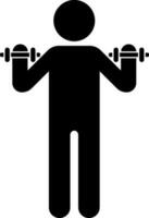 Man doing weightlifting exercise icon. vector