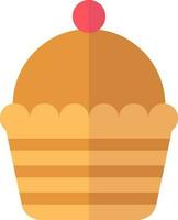 Brown cupcake icon in flat style. vector