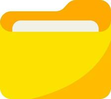 Open file folder icon in yellow color. vector