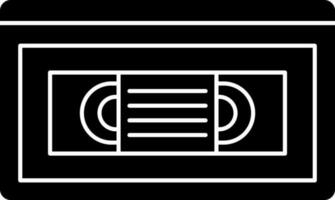 VHS Video Home System icon in Black and White color. vector