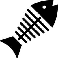 Fish skeleton icon in Black and White color. vector