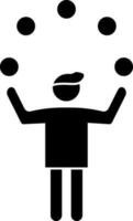 Juggler icon in black and white color. vector