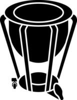 Isolated timpani icon in glyph style. vector