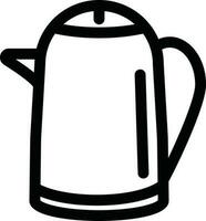 Black line art illustration of Kettle or Tea pot icon. vector