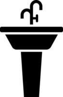 Sink icon in Black and White color. vector