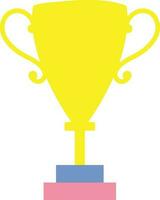 Flat style trophy icon in yellow color. vector