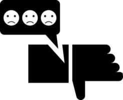 Negative feedback or comment icon in Black and White color. vector