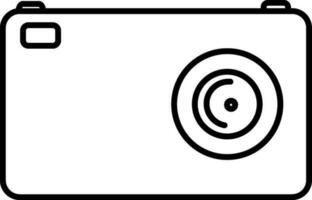 Illustration of a camera in black line art. vector