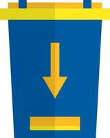 Illustration of trash bin in blue and yellow color. vector