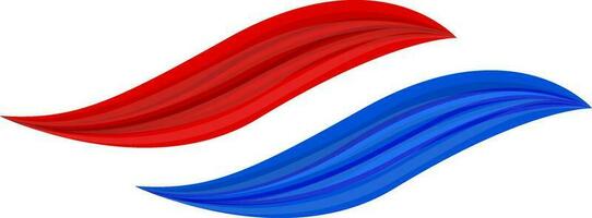 Red and blue creative abstract waves element. vector