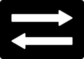Two way sign board icon in flat style. vector