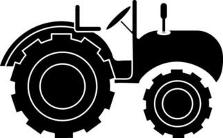 Glyph style of tractor icon in illustration. vector