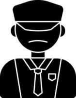 Illustration of policeman icon in flat style. vector