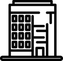 Apartment building glyph icon. vector