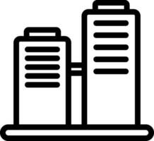 Town building icon in flat style. vector