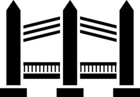 Black and White illustration of bridge icon. vector