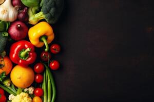 vegetable fresh table ingredient healthy dark food eco cooking vegetarian background. . photo