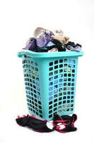 unwashed cloth in basket photo