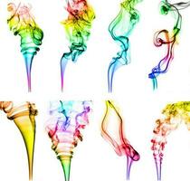 textured of colorful incense smoke photo